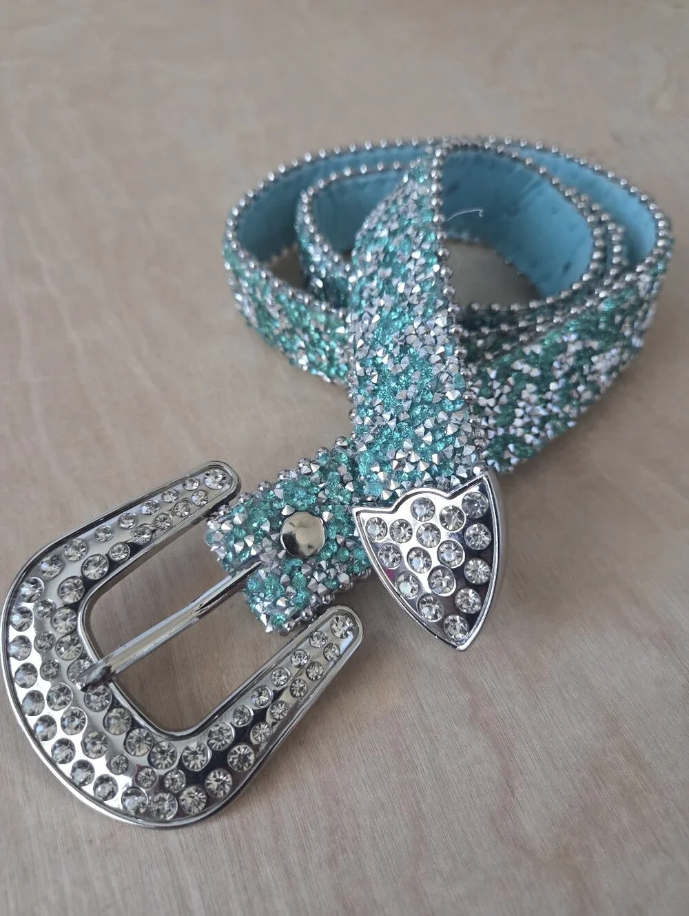 Turquoise And Silver Rhinestone Sparkle Belt